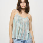 Top donna lamé celeste 13920 6004 FORTE FORTE 