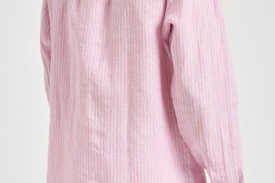 Camicia uomo in lino a righe rosa 710B15594 008 RALPH LAUREN 
