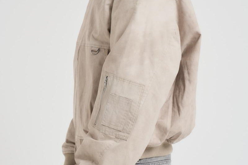 Bomber uomo in tessuto beige MLM100127 BEIGE REPRESENT 