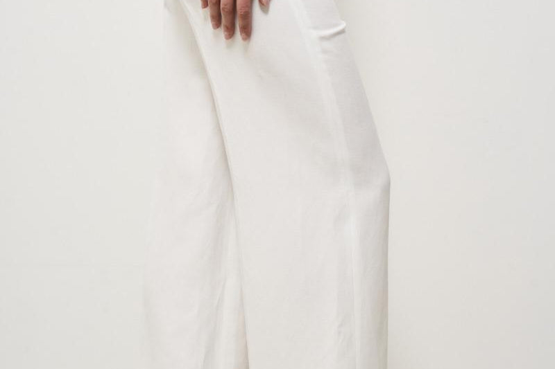 Pantalone donna wide-leg bianco 173874 D9469011 INCOTEX 