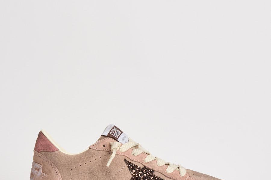 Sneakers donna Ball Star in suede rosa cipria GWF00117 F00869425819 GOLDEN GOOSE 