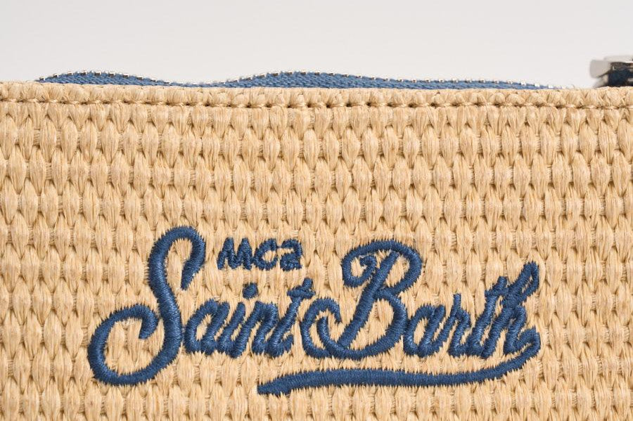 Pochette donna Parisienne Mini beige e blu PARISIENNEMINISTRAW 02778L MC2 SAINT BARTH 