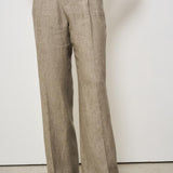 Pantalone donna tortora con pinces SIMONA LM104BROWN BERWICH 
