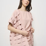 Cardigan donna traforato rosa F5SA74 F47 LIVIANA CONTI 