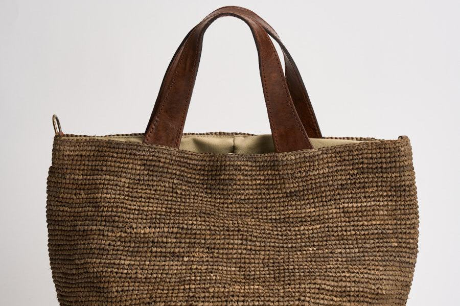 Borsa donna Mirozy in rafia marrone MIROZY DARKTEA IBELIV 