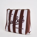 Pochette donna Aline a righe bianca e marrone ALINE 09242L MC2 SAINT BARTH 