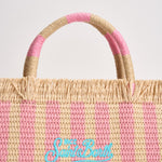 Borsa donna Colette in paglia a righe rosa COLETTESTRAWN 00407L MC2 SAINT BARTH 