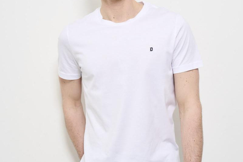 T-shirt uomo girocollo bianca US198 JF0271UZL4000 DONDUP 