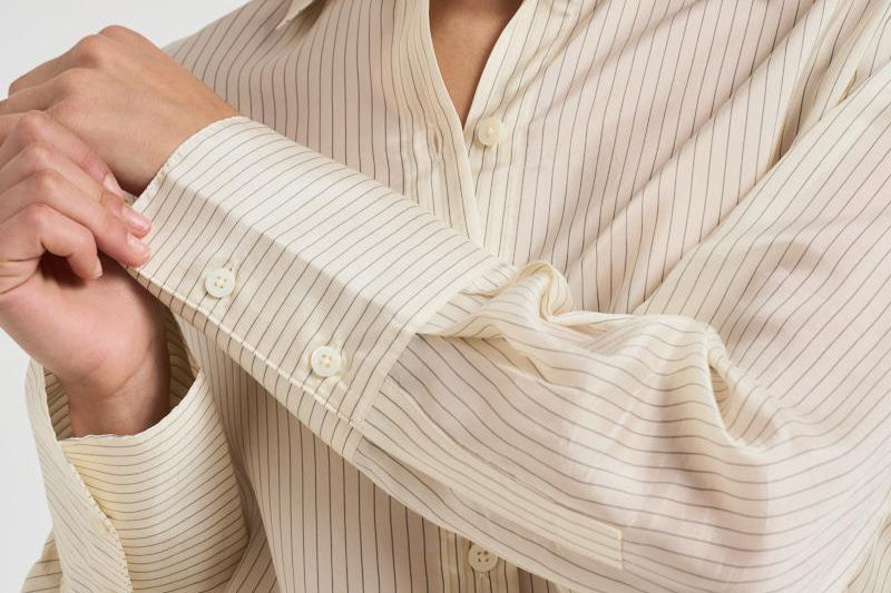 Camicia donna Bridget gessata panna 11033 MTL55 ANINE BING 