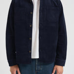 Overshirt uomo in velluto a coste blu 1000541 460 LES DEUX 