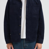 Overshirt uomo in velluto a coste blu 1000541 460 LES DEUX 