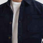 Overshirt uomo in velluto a coste blu 1000541 460 LES DEUX 