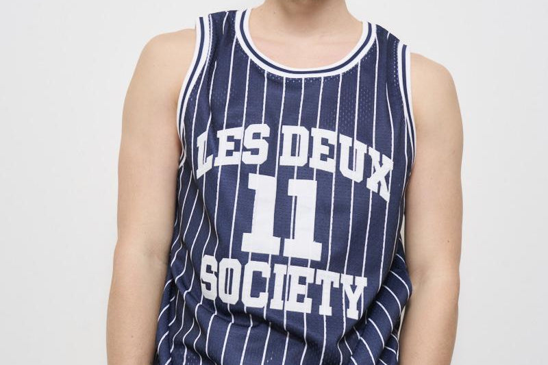 Canotta uomo a righe blu LDM101218 460218DARKNAVY\IVORY LES DEUX 