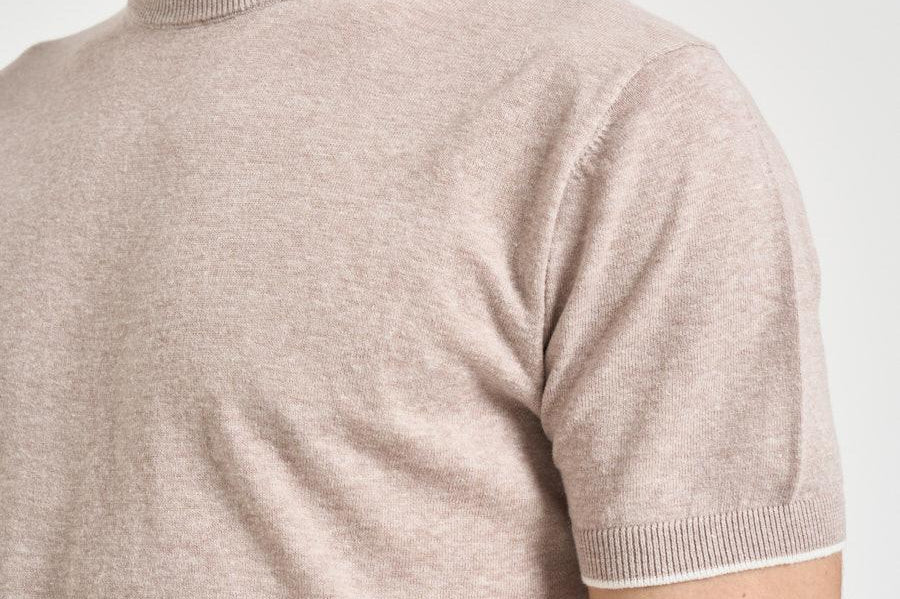 Maglia uomo a maniche corte tortora M010201 114 ACCADEMIE TESSILI 