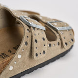 Sandalo donna beige effetto suede  con borchie 1029390 TAUPE BIRKENSTOCK 
