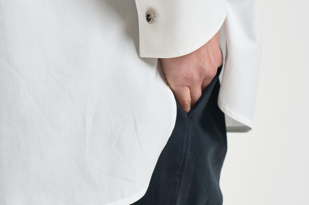 Camicia donna con pieghe bianca GWP02599 P00232310359 GOLDEN GOOSE 