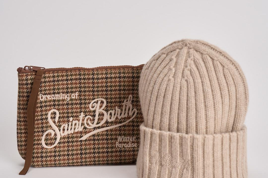 Set uomo cappellino e pochette beige XBOXMCLAS 5110 MC2 SAINT BARTH 