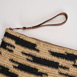 Pochette donna Ampy in rafia animalier nera AMPY ZEBRA IBELIV 