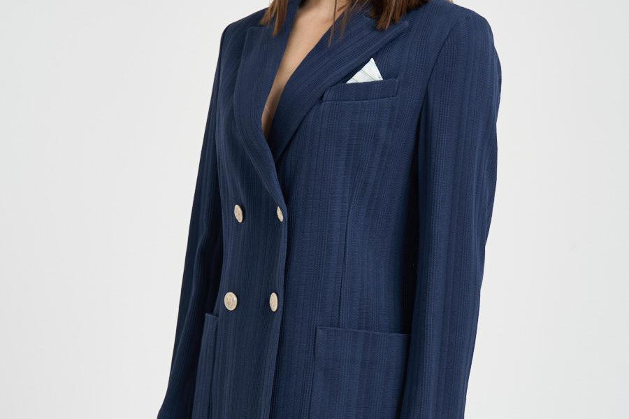 Giacca donna sartoriale doppiopetto blu navy FD3968 20369NAVY CIRCOLO 1901 