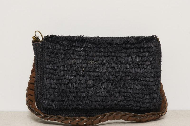 Pochette donna Hafa in rafia nera HAFA BLACK IBELIV 