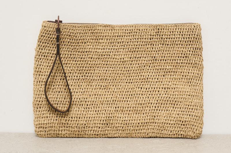 Pochette donna Ampy in rafia chiara AMPY TEA IBELIV 