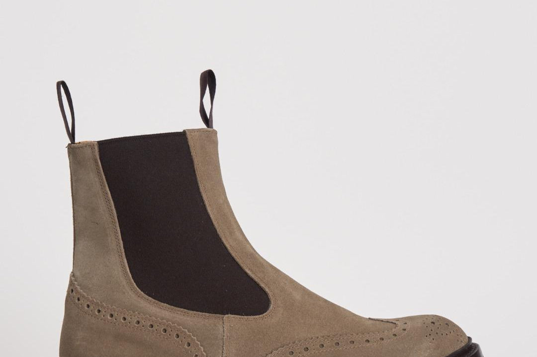 Stivali chelsea uomo Henry in camoscio biege HENRY VISONE TRICKER'S 