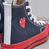 Converse x Comme des Garçons PLAY Chuck 70 High Red Sole K124 BLACK COMME DES GARCON PLAY 