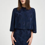 Abito donna con mantella removibile blu 14561 5015 FORTE FORTE 
