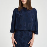 Abito donna con mantella removibile blu 14561 5015 FORTE FORTE 