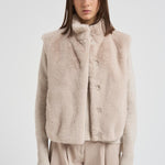 Gilet donna in eco pelliccia beige GC00071DR 1985 HERNO 