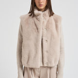 Gilet donna in eco pelliccia beige GC00071DR 1985 HERNO 