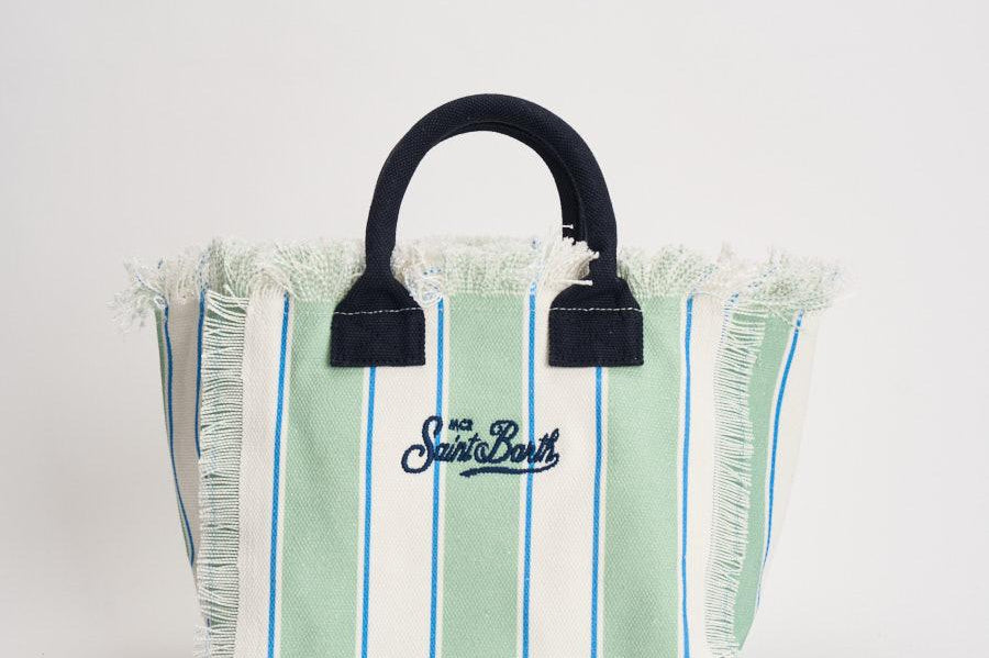 Borsa donna colette a righe verde e bianca COLETTE 00937L MC2 SAINT BARTH 