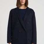 Cappotto donna corto doppiopetto blu notte MERYL NAVY BLUE ACCADEMIE TESSILI 