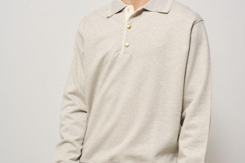 Felpa a polo uomo grigia PL132 CO127GY DROLE DE MONSIEUR 