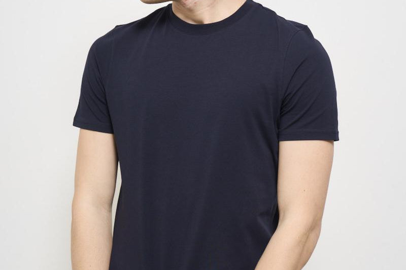 T-shirt uomo girocollo blu AU1300C 1001 ALPHA STUDIO 