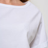 T-shirt donna girocollo bianca F5SW69 A01 LIVIANA CONTI 
