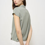 Blusa smanicata donna verde salvia 5S1003 L8045704 GLANSHIRT 