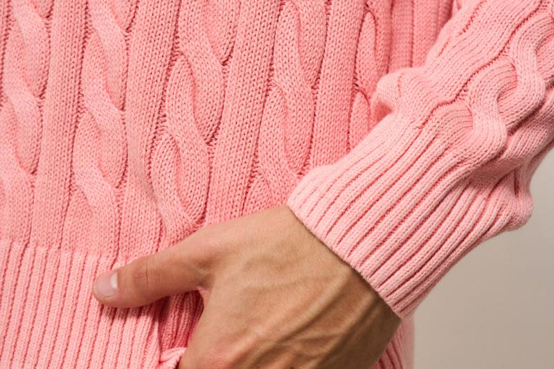 Maglia uomo a treccia rosa 710965867 004 RALPH LAUREN 