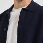 Cardigan Sarichard dritto in lana uomo blu M25300038 SALUTE SAMSØE SAMSØE 