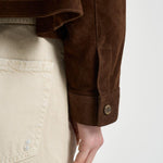 Giacca donna in suede marrone S1180 306 BAZAR DELUXE 