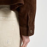 Giacca donna in suede marrone S1180 306 BAZAR DELUXE 