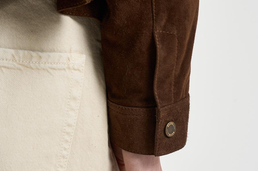 Giacca donna in suede marrone S1180 306 BAZAR DELUXE 