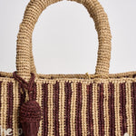 Borsa donna Colette in rafia a righe beige e moro COLETTERAFFIA 00406L MC2 SAINT BARTH 