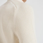Maglione uomo girocollo a coste lunghe bianco MKN015A 00668A103 CP COMPANY 