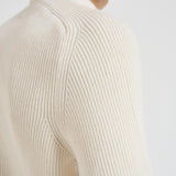 Maglione uomo girocollo a coste lunghe bianco MKN015A 00668A103 CP COMPANY 