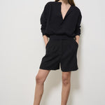 Maglia donna con incrocio nera F5SG30 Y69 LIVIANA CONTI 