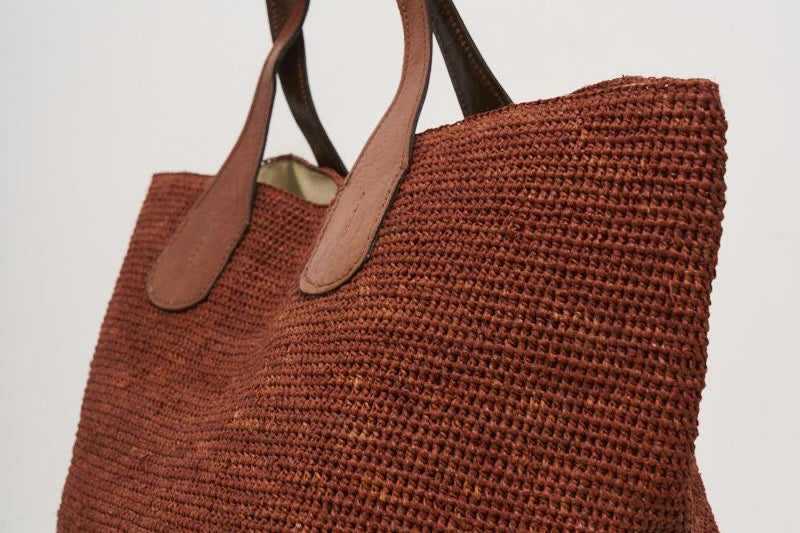 Borsa donna Tokyo in rafia mattone TOKYO WOOD IBELIV 