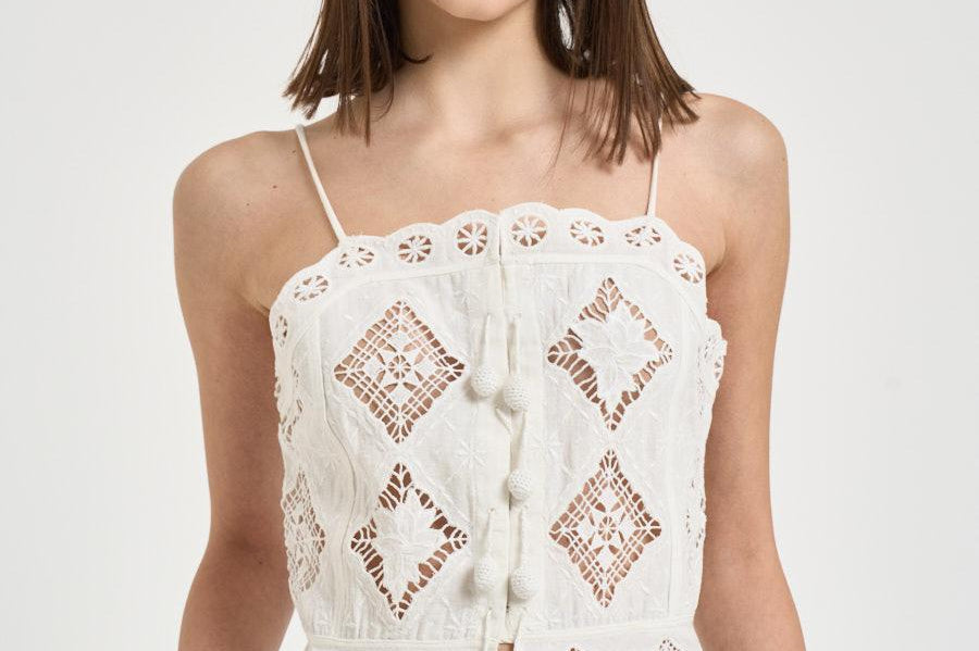 Top donna Nelssy in sangallo bianco HT0859FA D2J01IWHITE ISABEL MARANT 
