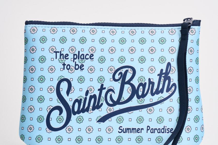 Pochette donna Aline in fantasia floreale celeste ALINE 00918L MC2 SAINT BARTH 