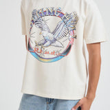 T-shirt uomo girocollo bianca con stampa TT13012 VINTAGEWHITE0028 RHUDE 